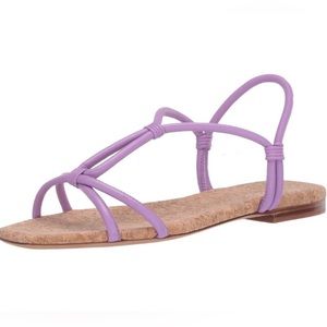 NEW Vince 9 Sandal Slip On 39 Purple Strappy Leather Flat Heel